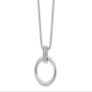 100% natural Diamond bail oval 925 sterling silver necklace